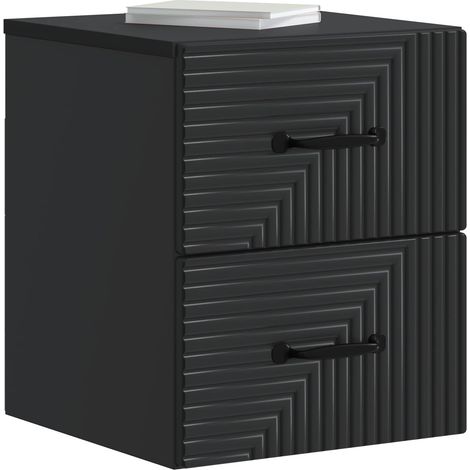 Maison Exclusive - Mobiletto da notte a muro con cassetto Nero 34,5 x 33 x 40 cm