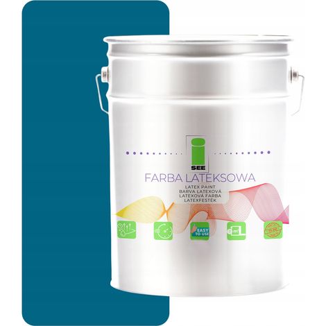 Pintura de látex para paredes, tono azul, 10 l, tienda de fábrica (1/5)