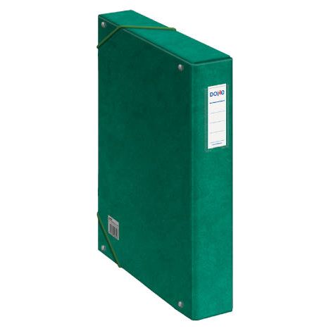 Boîtes à projets en carton doublé dos 5 cm vert avec étiquette 245x350x50 dohe