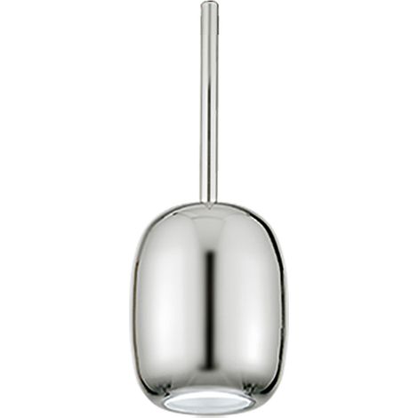 Gioia Suspension En Verre Pirex Shaded Chrome Finition Raccord G9 33W Ip20 - Groupe Rossini - Lampe Design Ovale Sablée (1/5)