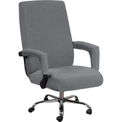 Funda para silla de oficina, funda para silla giratoria, funda elástica extraíble de tela para silla con funda para reposabrazos de 2 piezas, protector de funda para silla (1/5)