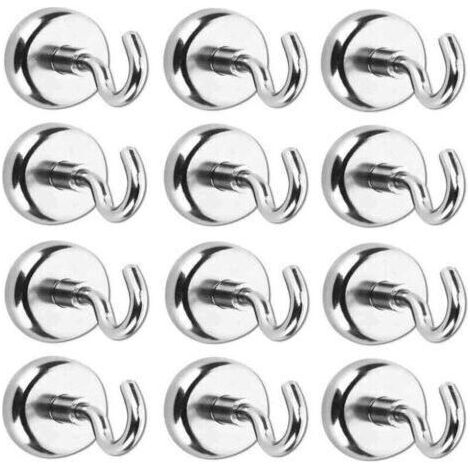 12 Magnethaken mit Neodym-Magneten, leistungsstarke Neodym-Magnete, 5,5 kg Zugkraft
