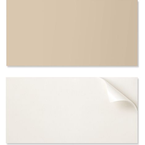 Panel vin铆lico listo para instalar con estampado decorativo de 100x50 cm, color beige.