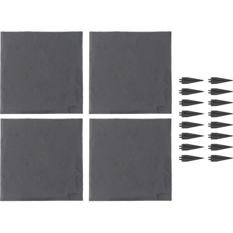 Tremplin avec piquets de sol en résine de polypropylène, décoration de jardin résistante aux intempéries pour pelouse extérieure carrée grise (1/5)
