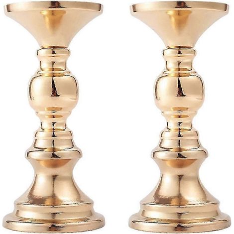 Vintage Kerzenhalter, Kerzenständer aus Eisen für Couchtisch, Esstisch, Hochzeit, Tischdekoration, Geschenkidee-Golden (1/4)