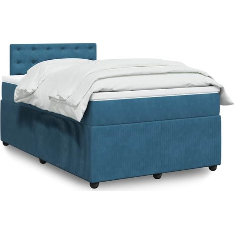 Boxspringbett mit Matratze Blau 120x200 cm Samt vidaXL (1/5)