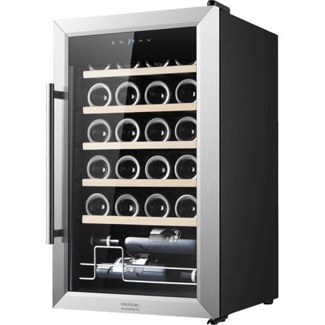 Cecotec Vinoteca - Nevera para Vinos - 24 Botellas Bolero GrandSommelier 2450 Inox Compressor. Temperatura ajustable de 5-18ºC (1/4)