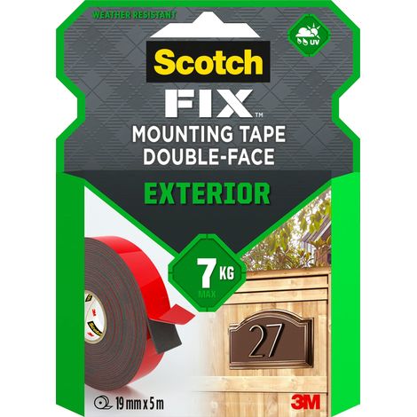 Nastro biadesivo per montaggio esterno, 19 mm x 5 m, max 7 kg (1/5)