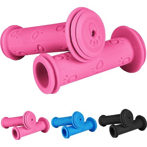 Poignées de vélo, 1 paire de poignées mignonnes pour enfants, poignées antidérapantes de 22 mm pour guidon, protection contre les chocs, poignées en caoutchouc pour trottinettes, draisiennes et vélos (1/5)