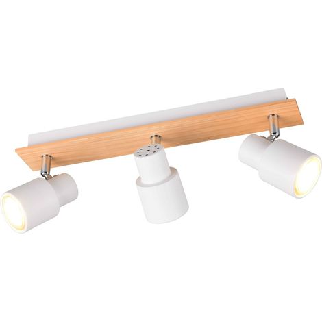 Barra 3 luci, metallo e legno, bianco, L 45 cm, Pierre (1/4)