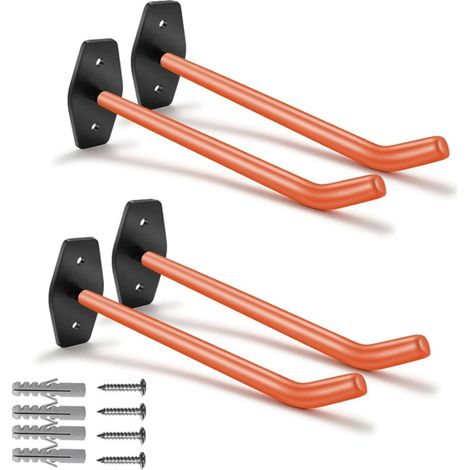 Juego de 4 ganchos para neumáticos de montaje en pared, que soportan una carga y están destinados al almacenamiento. (1/5)