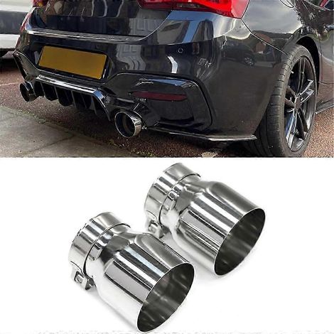 Ensemble de 2 embouts d'échappement de 60 mm de diamètre intérieur, compatibles avec les modèles F22, F23, M235i, M240i, F20, M135i, M140i, F30, F31, M335i, M340i, F32, F33 et F36 LX. WHBYV (1/4)