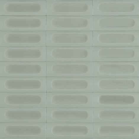 Carrelage Effet Zellige Vert Sauge CONFETTO Azzurro 5x15cm 3D (1/2)