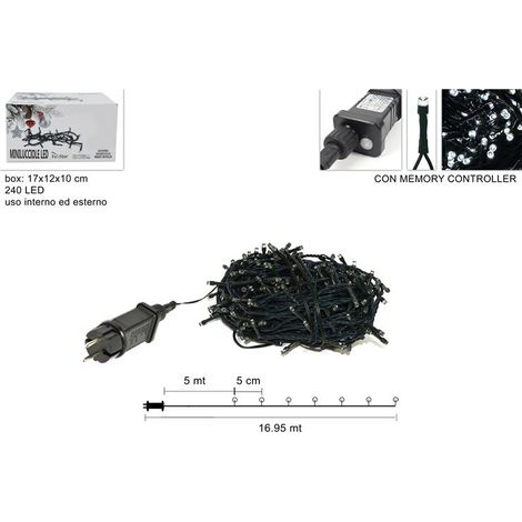 Luci per Albero di Natale Minilucciole da Esterno 240 Led Bianchi