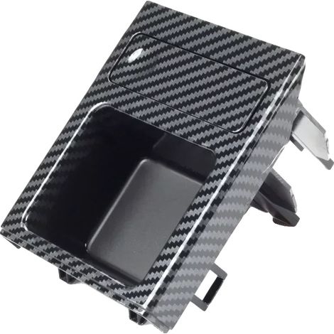 Caja de almacenamiento para consola, portavasos doble, organizador de piezas, caja de almacenamiento de carbono (1/2)