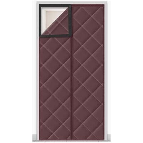 Magnetischer Isoliervorhang für Türen, Kälteschutz, Lichtundurchlässigkeit, Schalldämmung, 130 x 220 cm (braun)