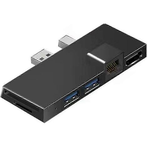Station d'accueil pour Microsoft Surface Pro 4/5/6, compatible HDMI, projection sur écran PC, port Ethernet 100 M, adaptateur USB 3.0, A (noir) - JXLGV (1/5)