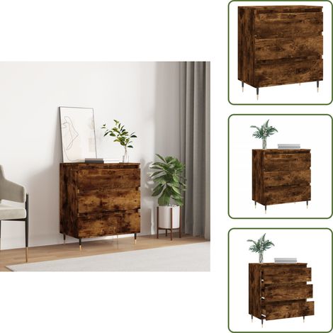 The Living Store Sideboard Räuchereiche 60x35x70 cm Holzwerkstoff - Holzwerkstoff (1/5)