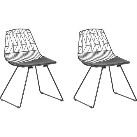 Esszimmerstuhl 2er Set HARLAN Metall Schwarz