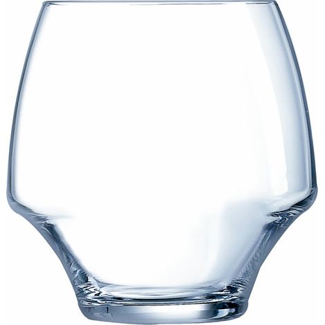 Bicchieri 38 CL Chef & Sommelier Basso in Kwarx Open Up per Acqua Whisky in Vetro Trasparente H 9,4cm Tumbler Basso Bombato per Cocktail, Amari e Rum, Design Moderno Ergonomico con Fondo Spesso (1/2)