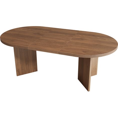 Table à manger Noyer 160x80 cm pour 6 à 8 personnes avec plateau épais et coins arrondis (1/5)