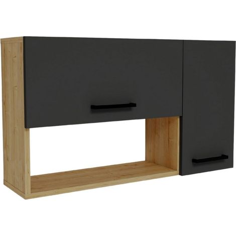 Anrichte aus Holz "Akasya" - 90 x 24 x 52 cm - Anthrazitgrau