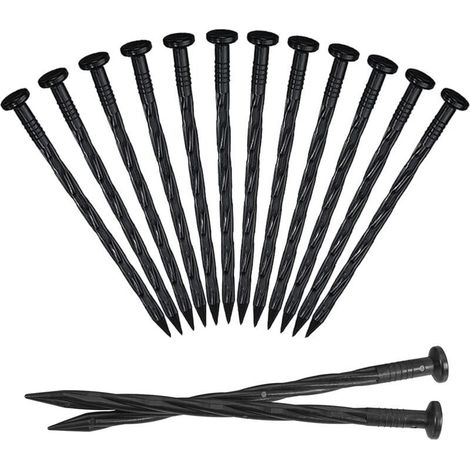 Clous Bordure de Gazon,tuteur Tomate, 25Pièces Piquets d'ancrage de Jardin en Plastique Clou de Sol pour Tente Piquets de Jardin en Spirale pour Bordure de Pavé Gazon Artificiel(8 Pouces 25 pièces) (1/4)