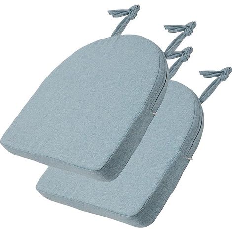 Set of 2 Chair Cushions 45 x 45 x 2 cm, Outdoor Seat Cushions with Bands, Non-Slip, Patio Chair Cushions for Garden Furniture, Indoor/Outdoor Kitchen (1/5)