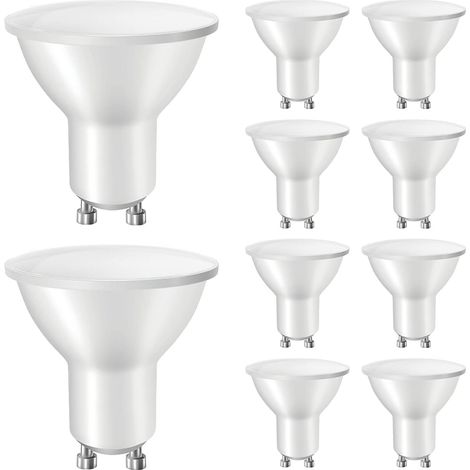 Ampoules LED GU10 Blanc Chaud, Équivalent Halogène 40W, Ampoule Spot LED 5W 400lm, Ampoule Spot LED à Économie d'Énergie, Faisceau Large 120° Ampoules LED g10 pour Plafonniers, Non Dimmable, Lot de 10
