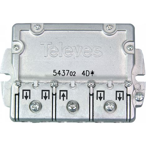 Derivatore a 4 vie sistema EasyF derivazione 17dB Televes 543702 (1/2)