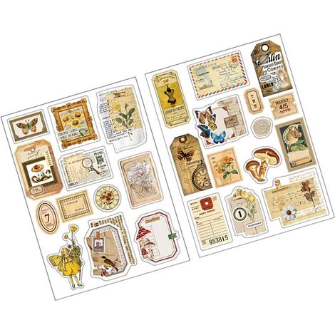 Planer-Sticker im Vintage-Stil mit starker Klebekraft für DIY-Dekorationen, Notizbücher, Scrapbooking, Laptops, Gelb (1/5)