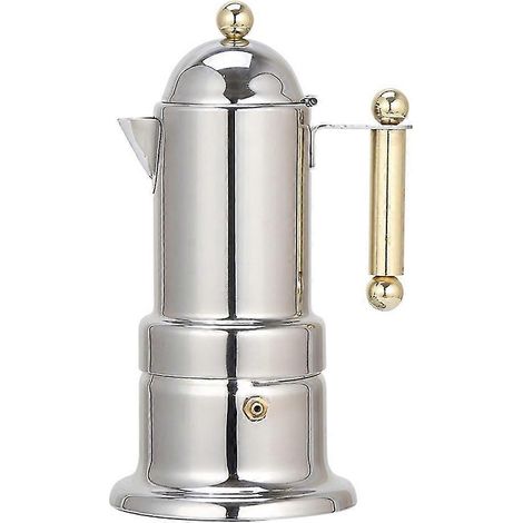 Cafetière italienne à expresso épais pour 4 tasses, cafetière moka en acier inoxydable pour plaques à induction et à gaz. (1/4)
