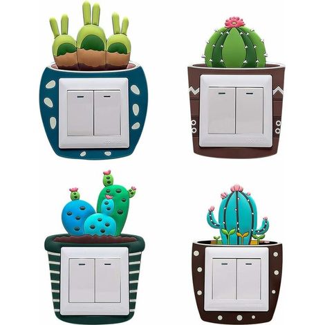 Stickers Autocollant Mural Lumineux Interrupteur Décorations Chambre - 4 PCS (1/5)