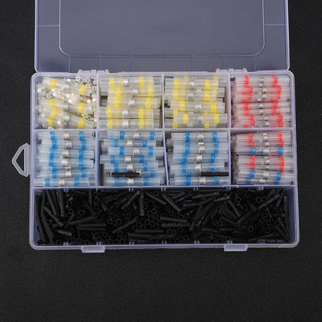 Kit de 800 connecteurs de fils soudés et étanches, connecteurs thermorétractables, bornes de fils isolées et étanches (1/5)