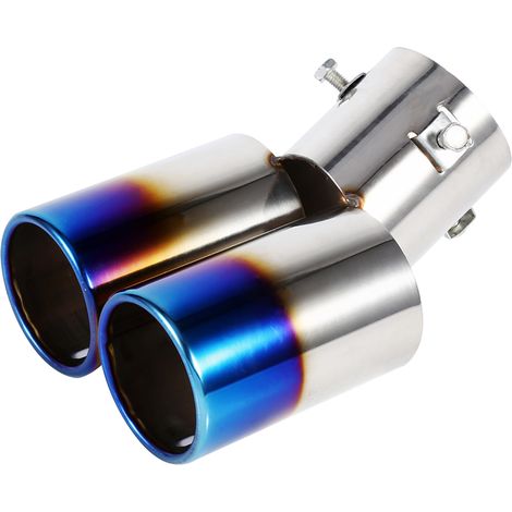 1 embout d'échappement double universel en acier inoxydable pour voiture, à l'arrière. (1/5)