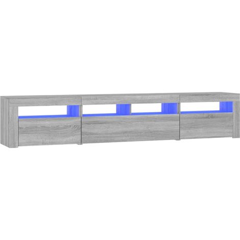Mobile TV multimediale scaffale per televisione televisione buffet sala da pranzo soggiorno camera da letto con luci a LED sonoma 210 x 35 x 40 cm grigio 020026811