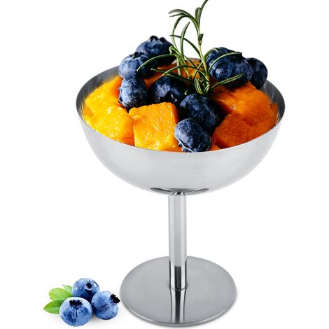 Coupes à glace en acier inoxydable, bols de service pour desserts, salades, fruits et puddings (hauts) (1/5)