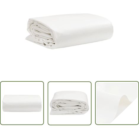The Living Store Abdeckplane Weiß 2x3 m 650 g/m² - Abdeckplane - Plane - Schutzplane - Wasserdichte Plane - Wit (1/5)