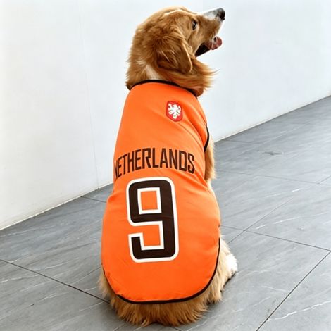 Chien Coupe du Monde de Football T-Shirt Pets Maillot de Football Sports Soccer National Team Gilet Chat Summer Cool Vêtements Apparel,2XL (Chest 22"), Pays-Bas