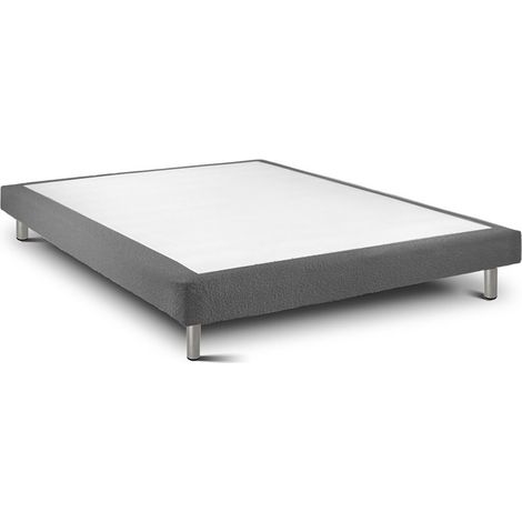 Sommier Rigide 15 Ascot Graphite Pieds Métal 90x200