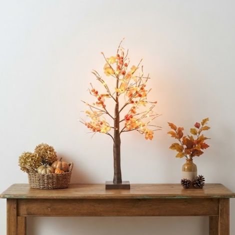 Illuminated Autumn Maple Leaf Table Top Tree (1/2)