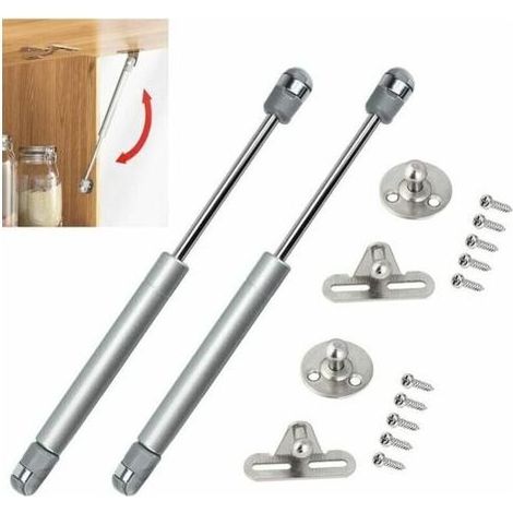 Ressort à gaz 100 N pour armoires de cuisine – Angle d'ouverture 100° – 2 unités – Alliage de zinc et ABS antirouille (1/5)