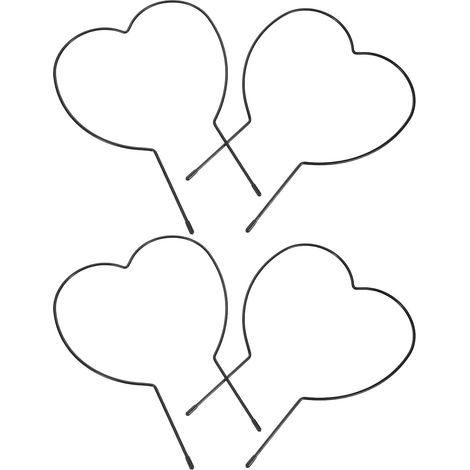 Lot de 4 supports en fer en forme de cœur pour plantes grimpantes et rosiers (1/5)