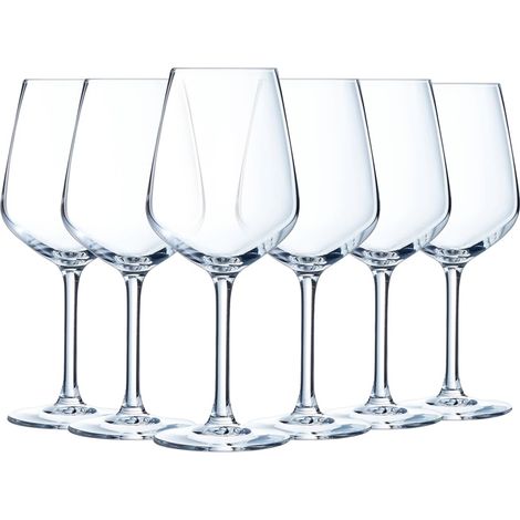 6 verres à pied 40 cl - Design moderne et élégant - Fabriqués en France - Emballage renforcé (1/5)