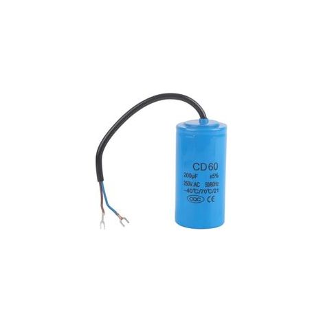 Condensateur de démarrage 200µF 250V – Fréquence 50/60Hz – Pour moteurs monophasés, climatiseurs et compresseurs - 200uf (1/5)