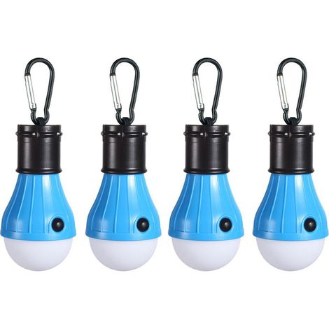 Lumières de tentePortabledirigéLumières de tente 4Emballage individuelAvec crochetLampe de secours ouragan, mousqueton bleu