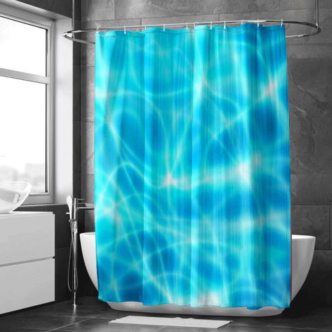 Rideau de douche motif tortues et coraux colorés, tissu salle de bain imperméable, 90x180 cm (1/5)