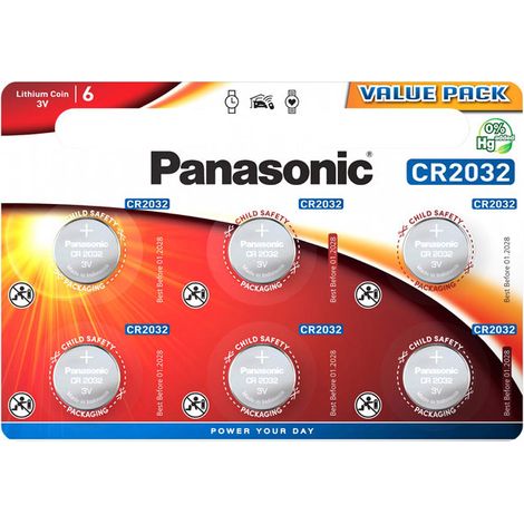 Panasonic Lithium CR2032 6er Blister