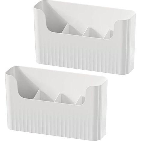 Lot de 2 organisateurs muraux en plastique pour porte de placard de cuisine, comprenant film étirable et sacs (1/5)