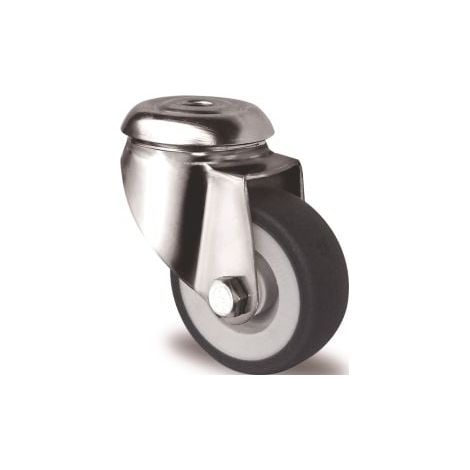 Rueda  giratoria  D.50mm  Capacidad  50kg  Agujero  trasero  PP  Cojinete  liso  VA  TPE  gris  TECWERK (1/2)